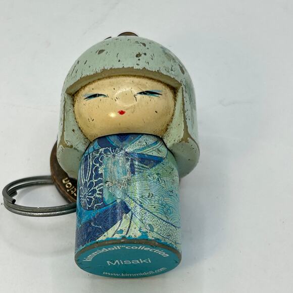 Pre-owned 2" Kimmi Doll Keychain "Misaki" Beautiful Blossom Blue Fair Condition - Picture 4 of 9